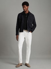 Reiss Black Trafford Merino Wool Polo Shirt - Image 7 of 7