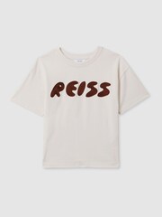 Reiss Ecru Sands Junior Cotton Crew Neck Motif T-Shirt - Image 2 of 6