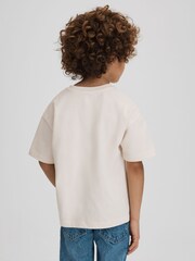 Reiss Ecru Sands Junior Cotton Crew Neck Motif T-Shirt - Image 5 of 6