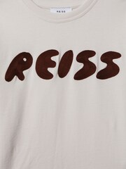 Reiss Ecru Sands Junior Cotton Crew Neck Motif T-Shirt - Image 6 of 6