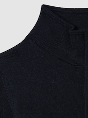 Reiss Navy Blackhall 9-13 yrs Wool Quarter Zip Jumper - Image 4 of 4