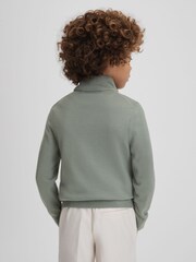 Reiss Pistachio Blackhall 9-13 yrs Wool Half-Zip Funnel Neck Jumper - Image 5 of 6