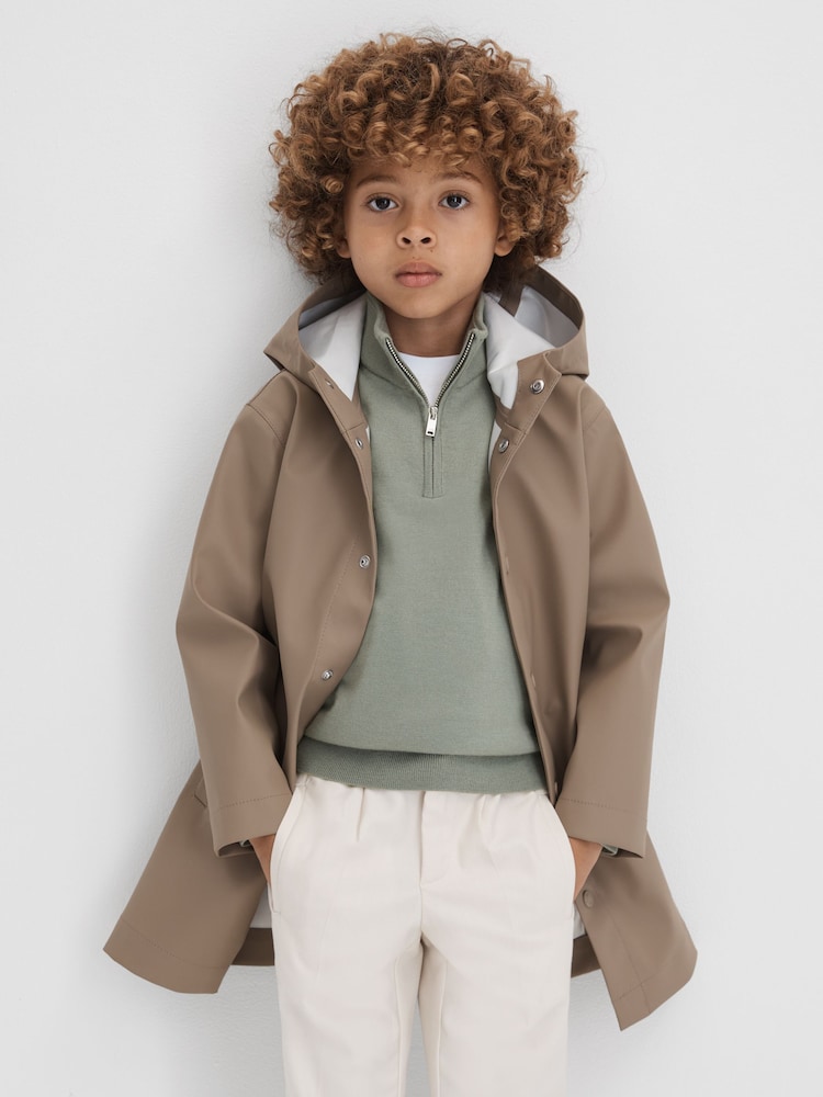 Reiss Pistachio Blackhall 9-13 yrs Wool Half-Zip Funnel Neck Jumper - Image 6 of 6