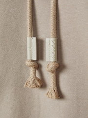 Reiss x McLaren F1 Team Taupe McLaren F1 Leather Patch Drawstring Hoodie - Image 10 of 10