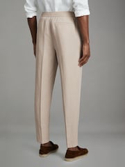 Reiss Stone Pact Relaxed Cotton/Linen Blend Elasticated Waist Trousers - Image 5 of 7