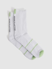 Reiss White Axel Castore Ribbed Crew Cut Socks - Image 1 of 3