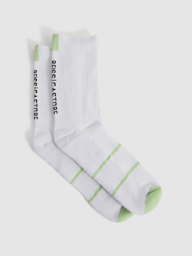 Reiss White Axel Castore Ribbed Crew Cut Socks - Image 1 of 3