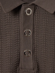 Reiss Pecan Brown Pascoe 9-13 yrs Textured Modal Blend Polo Shirt - Image 7 of 7