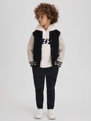 Reiss Ecru Adel Senior Oversized Cotton Motif Hoodie - Image 4 of 6