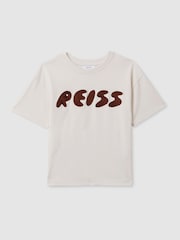 Reiss Ecru Sands Senior Cotton Crew Neck Motif T-Shirt - Image 2 of 6