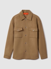 Reiss x McLaren F1 Team Camel McLaren F1 Wool Blend Twin Pocket Overshirt - Image 2 of 8