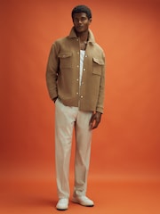Reiss x McLaren F1 Team Camel McLaren F1 Wool Blend Twin Pocket Overshirt - Image 3 of 8