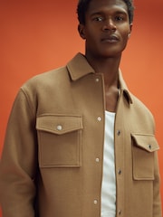 Reiss x McLaren F1 Team Camel McLaren F1 Wool Blend Twin Pocket Overshirt - Image 6 of 8