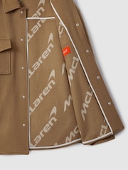 Reiss x McLaren F1 Team Camel McLaren F1 Wool Blend Twin Pocket Overshirt - Image 7 of 8
