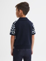 Reiss Navy Frenchie 3-9 yrs Knitted Cuban Collar Shirt - Image 5 of 6