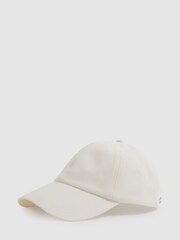 Reiss White Felix Cotton Embroidered Baseball Cap - Image 1 of 4