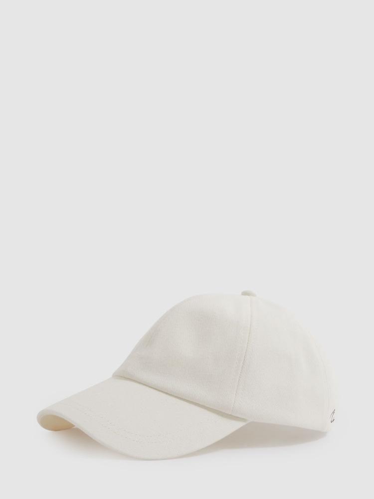 Reiss White Felix Cotton Embroidered Baseball Cap - Image 1 of 4