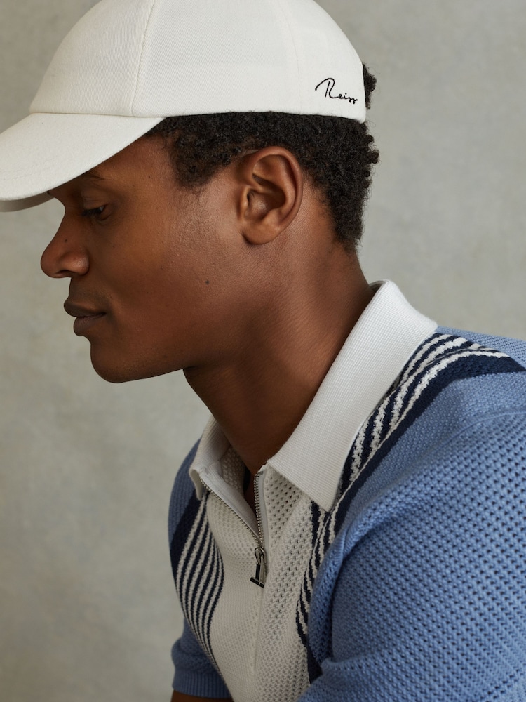 Reiss White Felix Cotton Embroidered Baseball Cap - Image 2 of 4