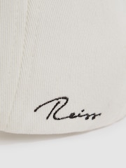 Reiss White Felix Cotton Embroidered Baseball Cap - Image 4 of 4