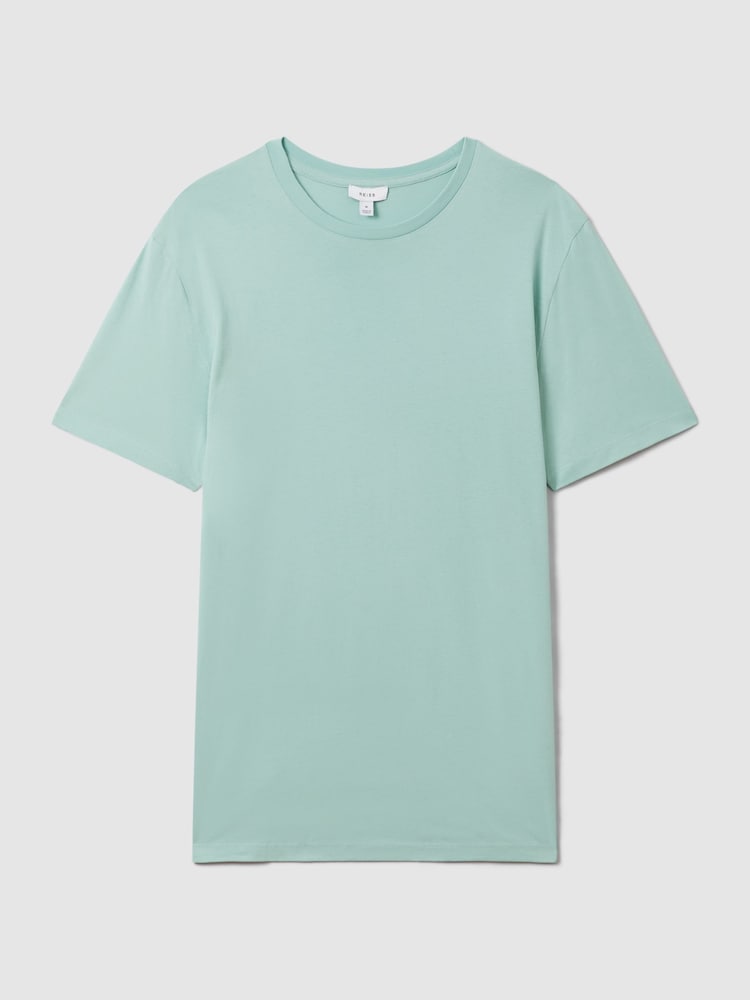 Reiss Ocean Green Bless Cotton Crew Neck T-Shirt - Image 2 of 5