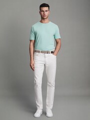 Reiss Ocean Green Bless Cotton Crew Neck T-Shirt - Image 3 of 5