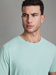 Reiss Ocean Green Bless Cotton Crew Neck T-Shirt - Image 4 of 5