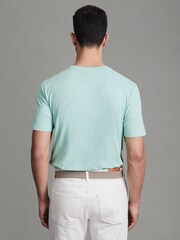 Reiss Ocean Green Bless Cotton Crew Neck T-Shirt - Image 5 of 5