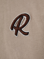 Reiss Taupe Toby Junior Cotton Elasticated Waist Motif Joggers - Image 3 of 4