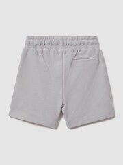 Reiss Silver Hester Senior Textured Cotton Drawstring Shorts - Image 2 of 3