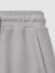 Reiss Silver Hester Senior Textured Cotton Drawstring Shorts - Image 3 of 3