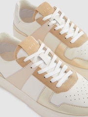 Reiss White/Gold Aira Mid Top Leather Trainers - Image 5 of 5