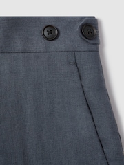 Reiss Airforce Blue Kin Slim Fit 100% Linen Adjuster Trousers - Image 6 of 6