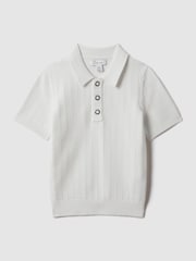 Bela - Teksturirana polo majica iz modala Reiss Pascoe Blend - Slika 1 iz 4