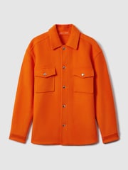 Reiss x McLaren F1 Team Papaya McLaren F1 Wool Blend Twin Pocket Overshirt - Image 2 of 7