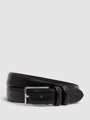 Reiss Black Dante Smooth Leather Belt - Image 1 of 4