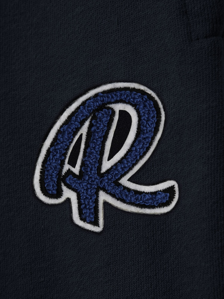 Reiss Navy Cade Junior Cotton Motif Hoodie - Image 4 of 4
