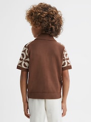 Reiss Tobacco Frenchie 9-13 yrs Knitted Cuban Collar Shirt - Image 5 of 6