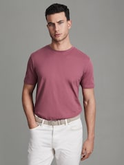 Reiss Old Rose Bless Cotton Crew Neck T-Shirt - Image 1 of 5