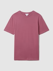 Reiss Old Rose Bless Cotton Crew Neck T-Shirt - Image 2 of 5