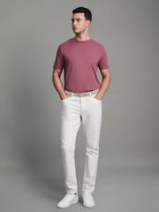 Reiss Old Rose Bless Cotton Crew Neck T-Shirt - Image 3 of 5