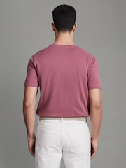 Reiss Old Rose Bless Cotton Crew Neck T-Shirt - Image 5 of 5