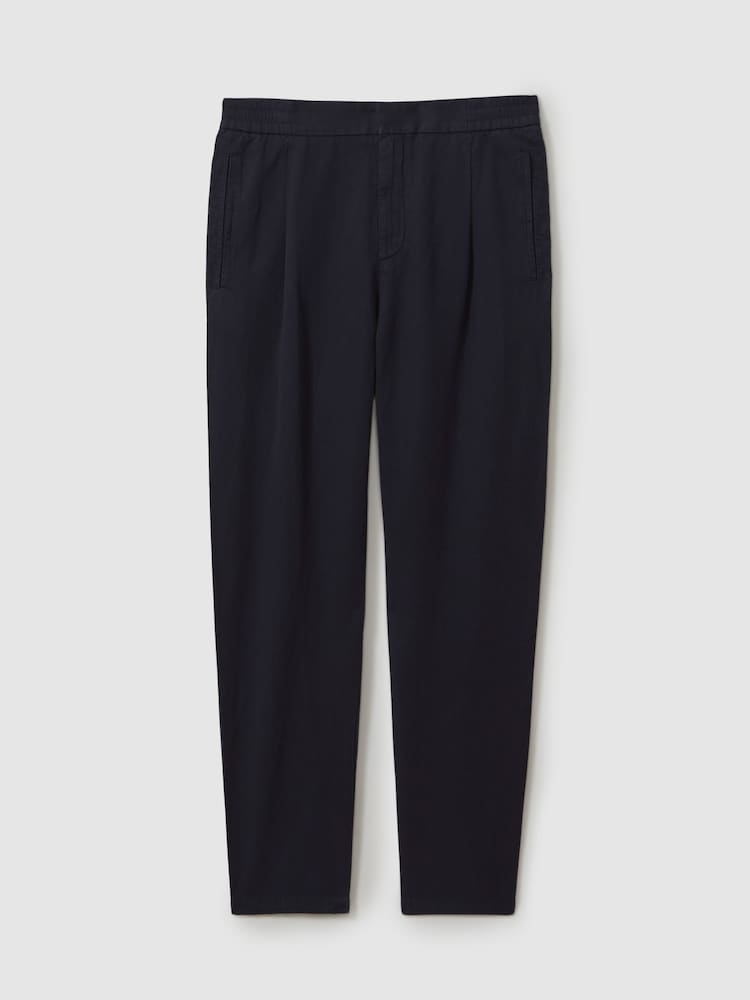 Pantalones holgados de mezcla de lino y algodón con cintura elástica Pact de Reiss - Imagen 2 de 6