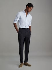 Pantalones holgados de mezcla de lino y algodón con cintura elástica Pact de Reiss - Imagen 3 de 6