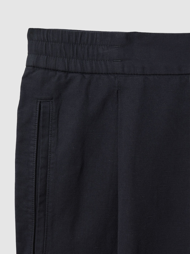 Pantalones holgados de mezcla de lino y algodón con cintura elástica Pact de Reiss - Imagen 6 de 6