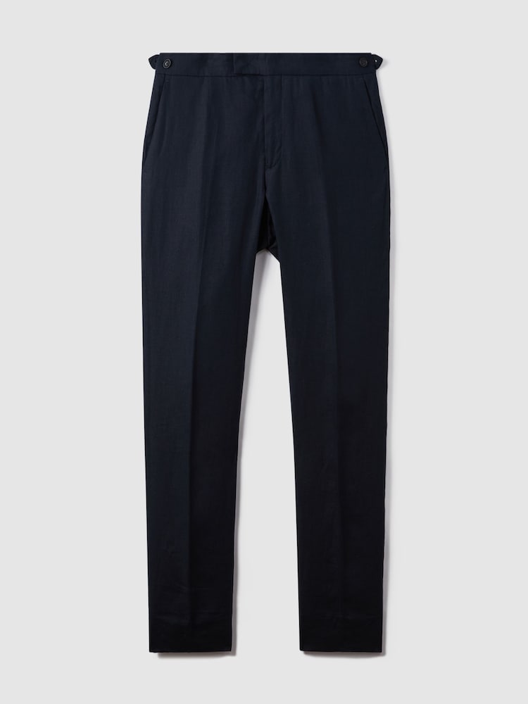 marine - Pantalon REISS Kin Slim en lin - Image 2 of 8