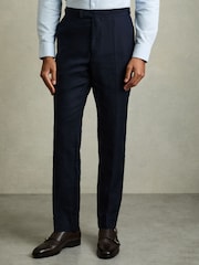 marine - Pantalon REISS Kin Slim en lin - Image 3 of 8