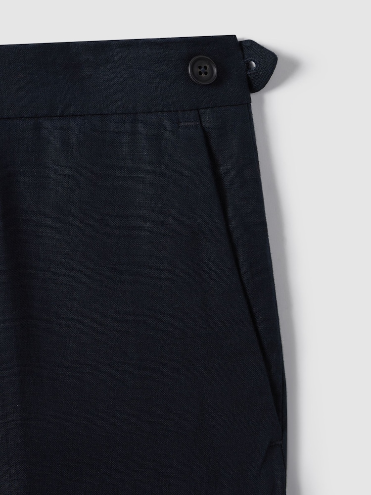 marine - Pantalon REISS Kin Slim en lin - Image 7 of 8