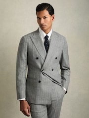 Reiss Navy Punto Spot Silk Knitted Pin-Dot Tie - Image 2 of 5