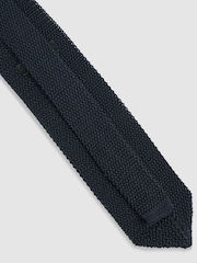 Reiss Navy Punto Spot Silk Knitted Pin-Dot Tie - Image 4 of 5