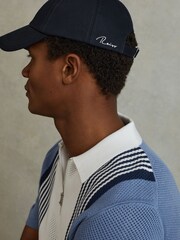 Azul marino - Gorra de béisbol de algodón con bordado Felix de Reiss - Imagen 2 de 4